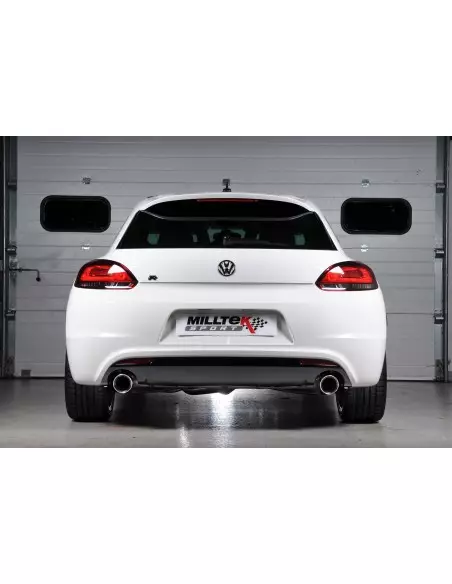 VW Scirocco 2,0TFSi GT Milltek Sport 3" Cat-Back Non-Resonated 2x 100 chrome GT utblås (kräver Scirocco R diffuser)