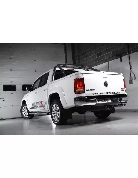 VW Amarok 2,0TDi Milltek Sport från Partikelfilter 2x 100x80 Ovala chrome utblås