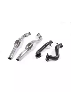 Audi RS6 4,0TFSi C7 Milltek Sport Downpipes som är med svart coating och 100 cells racekatalysatorer