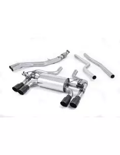 BMW M2 F87 Milltek Sport Cat-Back 4x GT90 Svarta utblås med aktiva avgasventiler