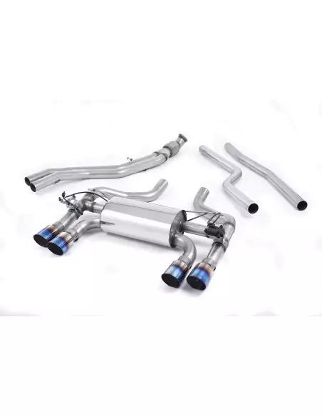 BMW M2 F87 Milltek Sport Cat-Back 4x GT90 Brända titan utblås med aktiva avgasventiler