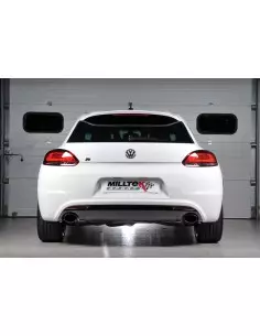 VW Scirocco 2,0TFSi GT Milltek Sport 3" Cat-Back Non-Resonated 2x ovala svarta utblås (kräver Scirocco R diffuser)