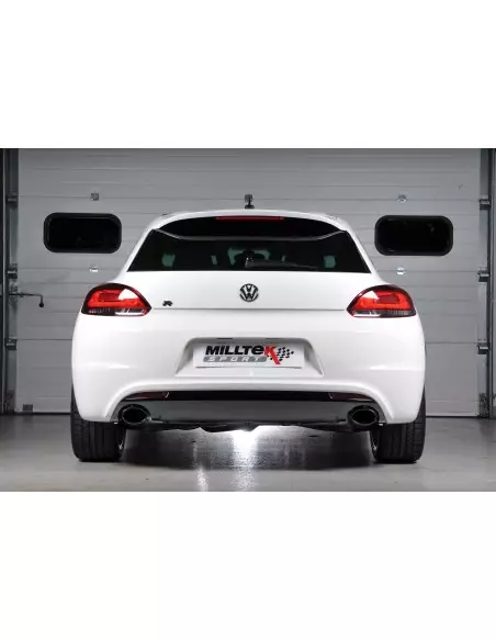 VW Scirocco 2,0TFSi GT Milltek Sport 3" Cat-Back Non-Resonated 2x ovala svarta utblås (kräver Scirocco R diffuser)