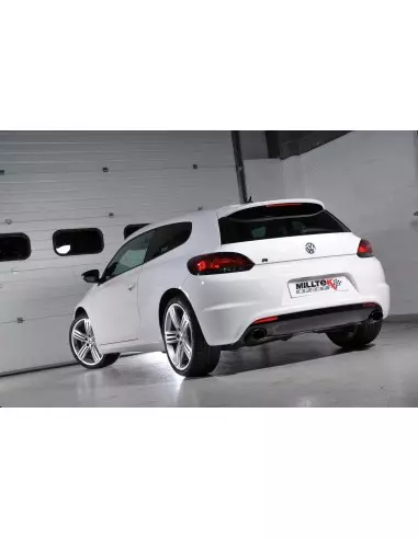 VW Scirocco 2,0TFSi GT Milltek Sport 3" Cat-Back Non-Resonated 2x ovala svarta utblås (kräver Scirocco R diffuser)