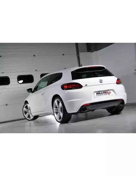 VW Scirocco 2,0TFSi GT Milltek Sport 3" Cat-Back Non-Resonated 2x ovala svarta utblås (kräver Scirocco R diffuser)