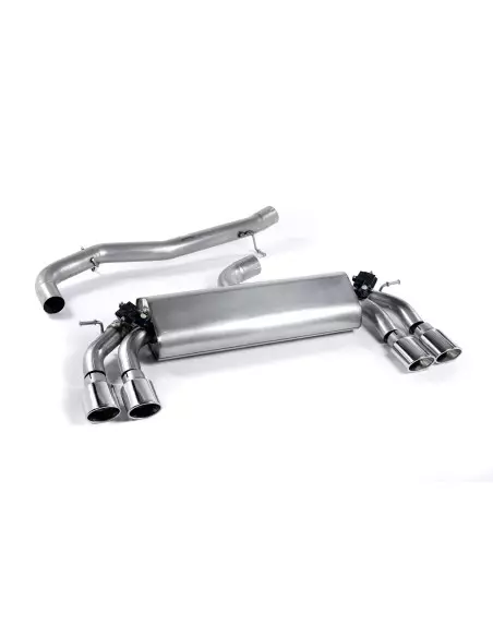 VW Golf R 3/5 dörrars mk7 Milltek Sport 3" Cat-Back 4x ovala polerade utblås (med original avgasstyrning) - Non-Resonated (mindr