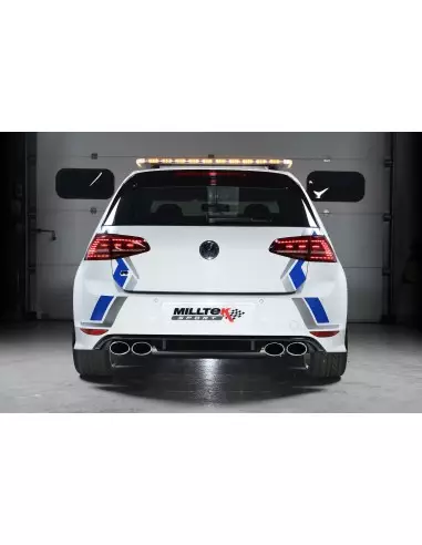 VW Golf R 3/5 dörrars mk7 Milltek Sport 3" Cat-Back 4x ovala polerade utblås (med original avgasstyrning) - Non-Resonated (mindr