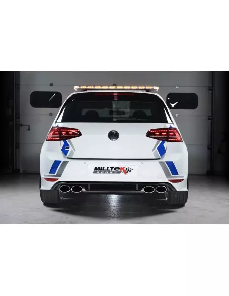 VW Golf R 3/5 dörrars mk7 Milltek Sport 3" Cat-Back 4x ovala polerade utblås (med original avgasstyrning) - Non-Resonated (mindr
