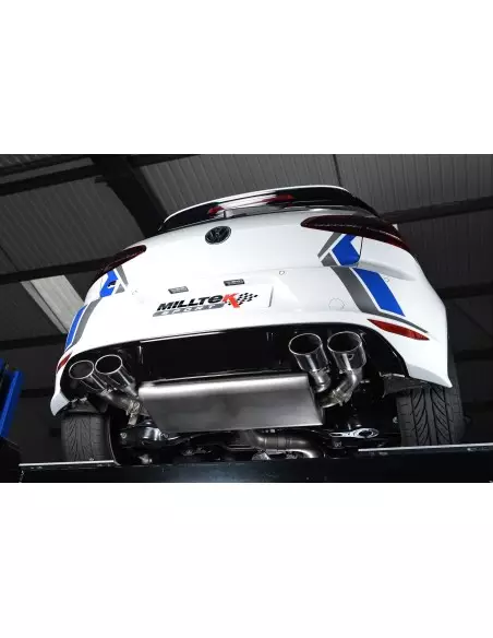 VW Golf R 3/5 dörrars mk7 Milltek Sport 3" Cat-Back 4x ovala polerade utblås (med original avgasstyrning) - Non-Resonated (mindr