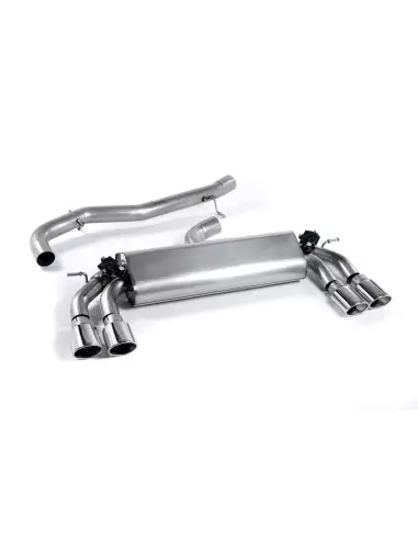 VW Golf R 3/5 dörrars mk7 Milltek Sport 3" Cat-Back 4x ovala polerade utblås (med original avgasstyrning) - Resonated (dämpad)