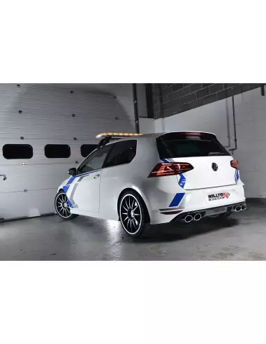 VW Golf R 3/5 dörrars mk7 Milltek Sport 3" Cat-Back 4x ovala polerade utblås (med original avgasstyrning) - Resonated (dämpad)
