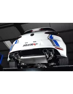 VW Golf R 3/5 dörrars mk7 Milltek Sport 3" Cat-Back 4x ovala polerade utblås (med original avgasstyrning) - Resonated (dämpad)