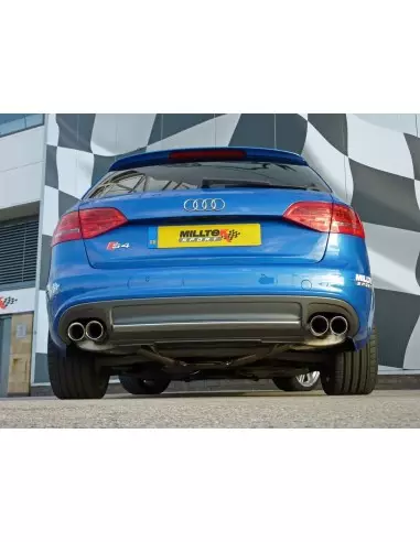 Audi S4 3,0TFSi B8 Milltek Sport Cat-Back 4x 80 chrome GT utblås - Non-Resonated (mindre-dämpad)