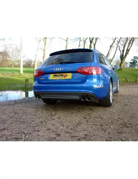 Audi S4 3,0TFSi B8 Milltek Sport Cat-Back 4x 80 chrome GT utblås - Non-Resonated (mindre-dämpad)