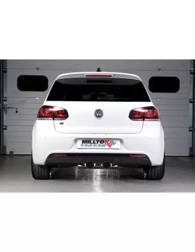 VW Golf R mk6 Milltek Sport 3" "RACE" Cat-Back 2x 100 GT svarta utblås - Resonated (dämpad)