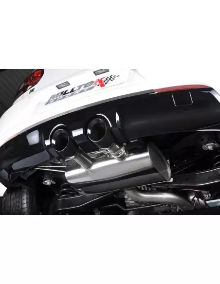 VW Golf R mk6 Milltek Sport 2,75" Cat-Back 2x 100 GT svarta utblås med aktiva avgasventiler - Resonated (dämpad)