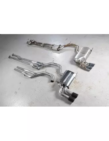 Audi RS3 2,5TFSi 8P Milltek Sport 3" Cat-Back 2x 90 Svarta GT utblås med avgasventiler - Non-Resonated (mindre-dämpad)