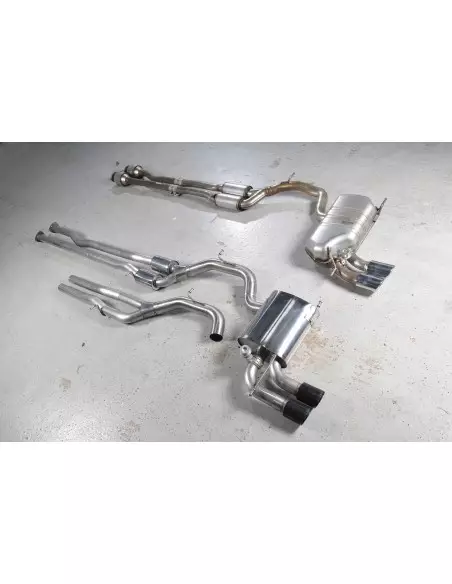 Audi RS3 2,5TFSi 8P Milltek Sport 3" Cat-Back 2x 90 Svarta GT utblås med avgasventiler - Non-Resonated (mindre-dämpad)