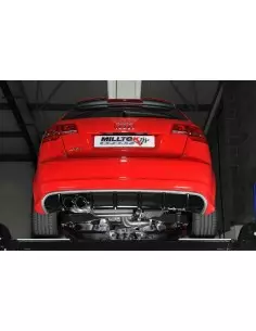 Audi RS3 2,5TFSi 8P Milltek Sport 3" Cat-Back 2x 90 Svarta GT utblås med avgasventiler - Non-Resonated (mindre-dämpad)