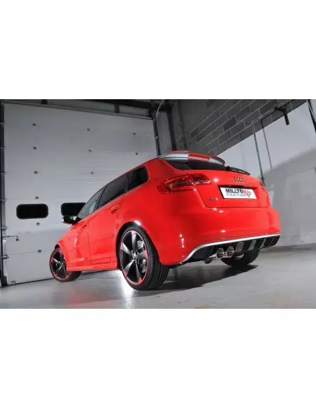 Audi RS3 2,5TFSi 8P Milltek Sport 3" Cat-Back 2x 90 Chrome GT utblås med avgasventiler - Resonated (dämpad)