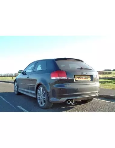 Audi S3 2,0TFSi 3-D 8P Milltek Sport Cat-Back 2x 80 chrome GT utblås - Resonated (dämpad)