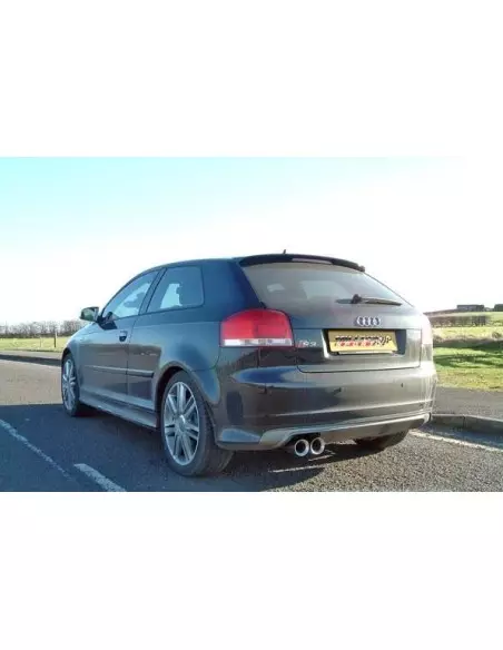 Audi S3 2,0TFSi 3-D 8P Milltek Sport Cat-Back 2x 80 chrome GT utblås - Resonated (dämpad)