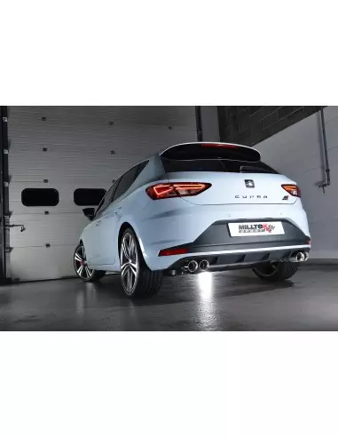 Seat Leon 2,0TFSi Cupra 3 & 5 dörrars Milltek Sport Cat-Back 4x 80 Chrome GT utblås - Non-Resonated (mindre-dämpad)