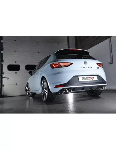 Seat Leon 2,0TFSi Cupra 3 & 5 dörrars Milltek Sport Cat-Back 4x 80 Chrome GT utblås - Resonated (dämpad)