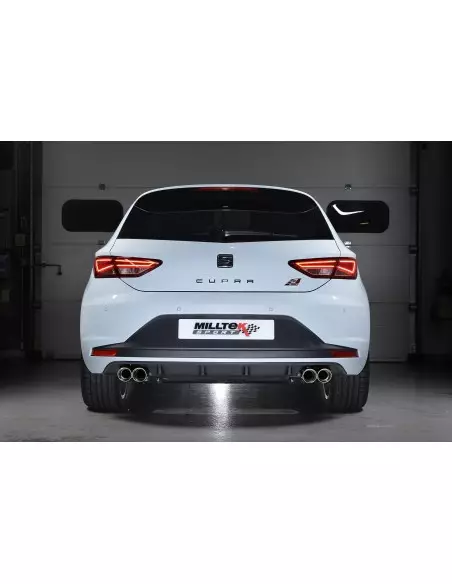 Seat Leon 2,0TFSi Cupra 3 & 5 dörrars Milltek Sport Cat-Back 4x 80 Chrome GT utblås - Resonated (dämpad)