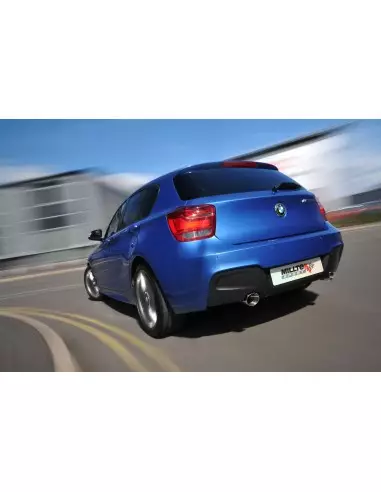 BMW M135i (ej X-drive) Milltek Sport Cat-Back 2x 90 chrome GT utblås - Non-Resonated (mindre-dämpad) utan avgasventiler