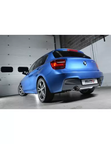 BMW M135i (ej X-drive) Milltek Sport Cat-Back 2x 90 chrome GT utblås - Non-Resonated (mindre-dämpad) utan avgasventiler
