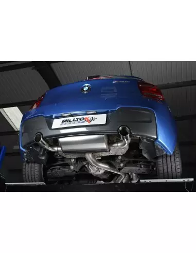 BMW M135i Milltek Sport Bakre dämpare 2x 90 chrome GT utblås - Non-Resonated (mindre-dämpad) utan avgasventiler