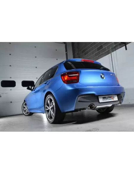 BMW M135i Milltek Sport Bakre dämpare 2x 90 chrome GT utblås - Non-Resonated (mindre-dämpad) utan avgasventiler
