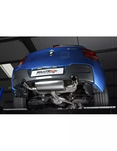 BMW M135i Milltek Sport Bakre dämpare 2x 90 chrome GT utblås - Resonated (dämpad) utan avgasventiler
