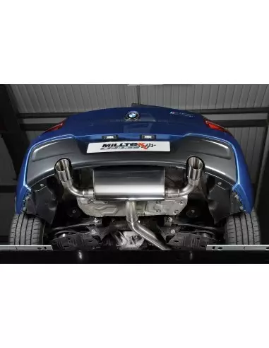 BMW M135i Milltek Sport Bakre dämpare 2x 90 chrome GT utblås - Resonated (dämpad) utan avgasventiler