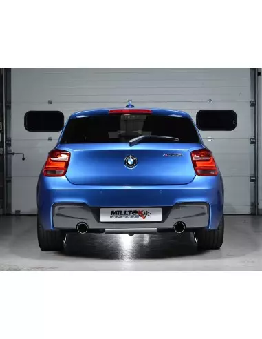BMW M135i Milltek Sport Bakre dämpare 2x 90 chrome GT utblås - Resonated (dämpad) utan avgasventiler