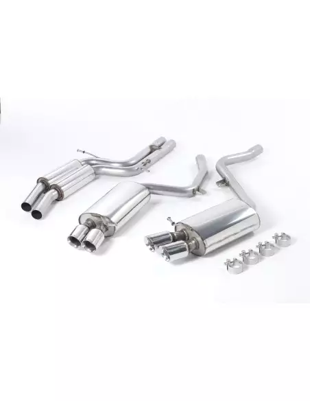 Audi S5 4,2 V8 B8 Milltek Sport Cat-Back 4x 80 chrome GT utblås - Resonated (dämpad)