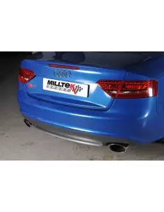 Audi S5 3,0TFSi Coupé / Cab B8 Milltek Sport Cat-Back 2x 150x95 chrome ovala utblås - Non-Resonated (mindre-dämpad) 2