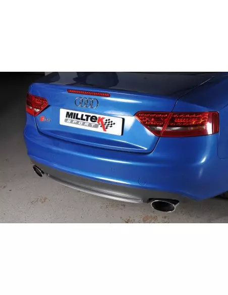 Audi S5 3,0TFSi Coupé / Cab B8 Milltek Sport Cat-Back 2x 150x95 chrome ovala utblås - Non-Resonated (mindre-dämpad)