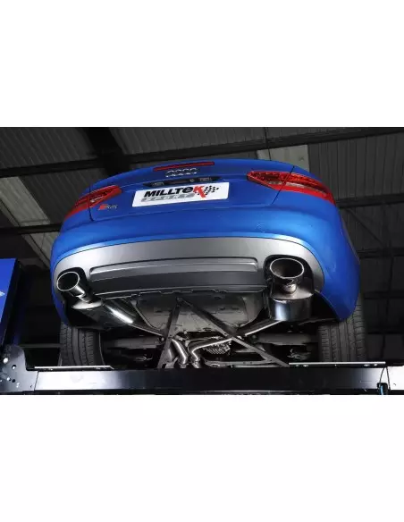 Audi S5 3,0TFSi Coupé / Cab B8 Milltek Sport Cat-Back 2x 150x95 chrome ovala utblås - Non-Resonated (mindre-dämpad)