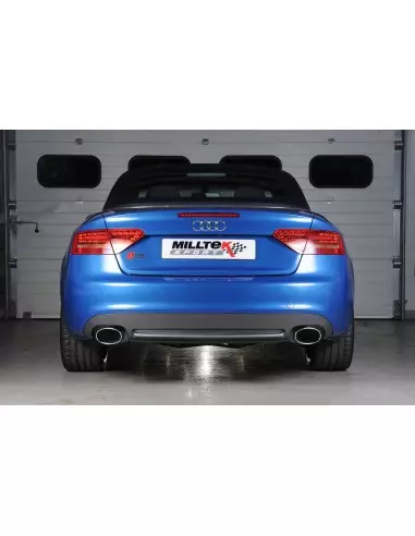 Audi S5 3,0TFSi Coupé / Cab B8 Milltek Sport Cat-Back 2x 150x95 chrome ovala utblås - Resonated (dämpad)