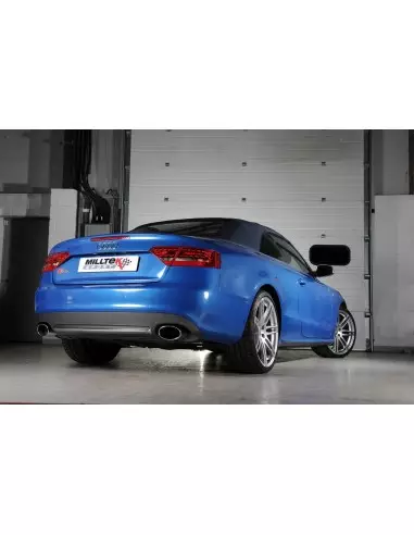 Audi S5 3,0TFSi Coupé / Cab B8 Milltek Sport Cat-Back 2x 150x95 chrome ovala utblås - Resonated (dämpad)