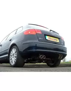 Audi A3 2,0T Sportback Quattro 8P Milltek Sport Cat-Back 2x 76 JET utblås - Resonated (dämpad)