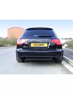 Audi RS4 4,2 V8 B7 Milltek Sport Cat-Back 2x svarta ovala utblås (utan avgasstyrning) - Non-Resonated (mindre-dämpad)
