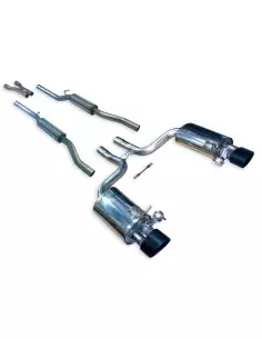 Audi RS4 4,2 V8 B7 Milltek Sport Cat-Back 2x svarta ovala utblås (med original avgasstyrning) - Non-Resonated (mindre-dämpad)