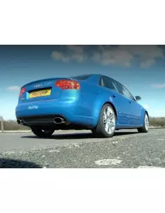 Audi RS4 4,2 V8 B7 Milltek Sport Cat-Back 2x chrome ovala utblås (med original avgasstyrning) - Non-Resonated (mindre-dämpad) 2