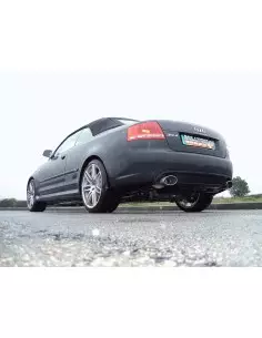 Audi RS4 4,2 V8 B7 Milltek Sport Cat-Back 2x chrome ovala utblås (med original avgasstyrning) - Resonated (dämpad)