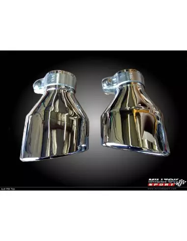 Audi RS6 4,2T V8 C5 Milltek Sport Cat-Back 2x 150x95 chrome ovala utblås - Resonated (dämpad)