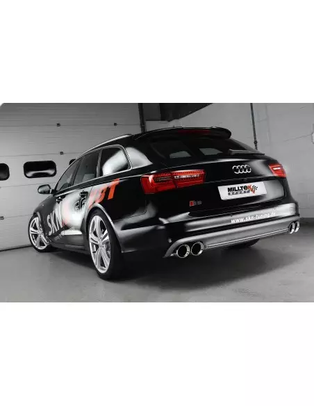Audi S6 4,0TFSi V8 C7 Milltek Sport Cat-Back 4x 100 chrome GT utblås - Non-Resonated (mindre-dämpad)