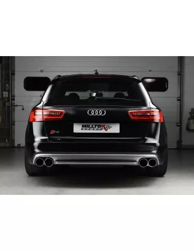 Audi S6 4,0TFSi V8 C7 Milltek Sport Cat-Back 4x 100 chrome GT utblås - Resonated (dämpad)